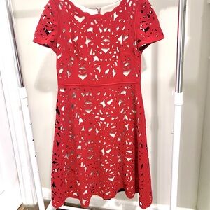 Moulinette Souers by Anthropologie laser cut cocktail dress